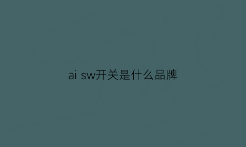 aisw开关是什么品牌(sw开关是什么意思)